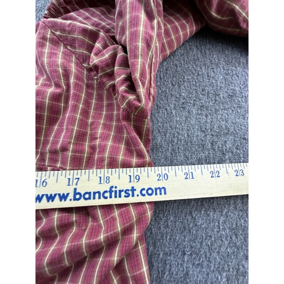Levis Shirt Womens 1X Dark Red Plaid Shirred Cropped‎ Front Tie Smocked Top New - Picture 6 of 16
